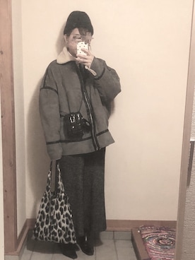 「Three Four Time（ｽﾘｰﾌｫｰﾀｲﾑ）のアイテム（イヤリング）」を使った、記録係さん（レディース・160cm）の冬コーディネート