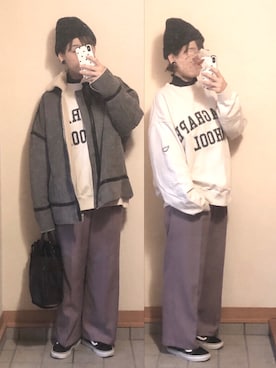 「7度」｜記録係さん（レディース・160cm）の冬コーディネート