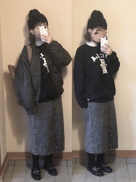 「ハイネックトップス」｜記録係さん（レディース・160cm）の冬コーディネート