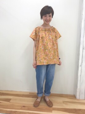 「サマンサモスモス」｜「アイテム（スリッポン）」を使った、みやもとなのこさん（レディース・153cm）の春コーディネート