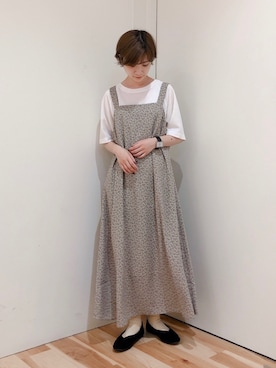 「Samansa Mos2 blue」｜「アイテム（パンプス）」を使った、みやもとなのこさん（レディース・153cm）の夏コーディネート
