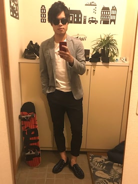 「HUGO BOSS（ヒューゴボス）のアイテム（テーラードジャケット）」を使った、ざぶさん（メンズ・177cm）の夏コーディネート