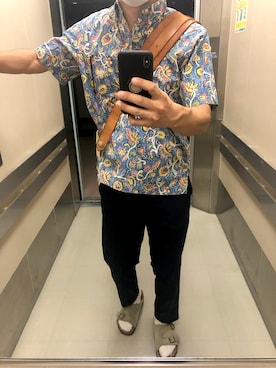 「アロハシャツ」｜まいけるさん（メンズ・177cm）の夏コーディネート