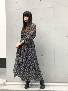 「エクラン」｜ハラグチリナさん（レディース・157cm）の冬コーディネート