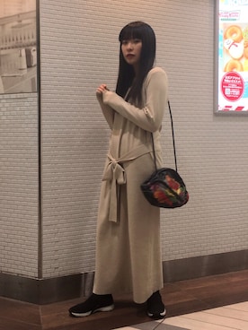 「エクラン」｜ハラグチリナさん（レディース・157cm）の冬コーディネート