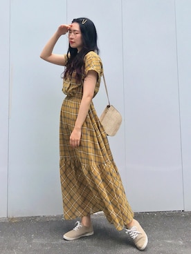 「エクラン」｜ハラグチリナさん（レディース・157cm）の夏コーディネート
