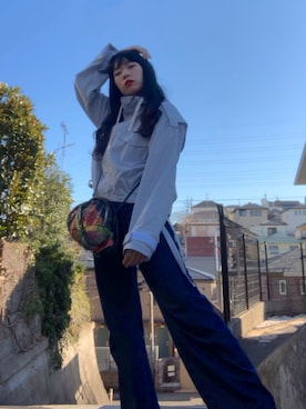 「MIXXDAVID（ミックスディビッド）のアイテム」を使った、ハラグチリナさん（レディース・157cm）の冬コーディネート