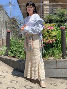 「MIXXDAVID（ミックスディビッド）のアイテム」を使った、ハラグチリナさん（レディース・157cm）の春コーディネート