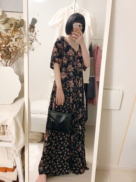 「RAINBOW（レインボー）のアイテム」を使った、ハラグチリナさん（レディース・157cm）の夏コーディネート
