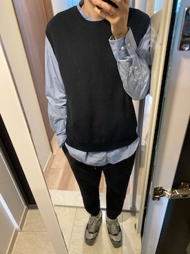 「JOHN SMEDLEY（ジョンスメドレー）のアイテム（パンツ）」を使った、ショウへーさん（メンズ・182cm）の春コーディネート