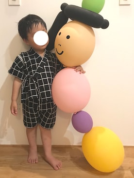 「no brand（ノーブランド）のアイテム（浴衣）」を使った、gac.さん（キッズ・90cm）の夏コーディネート