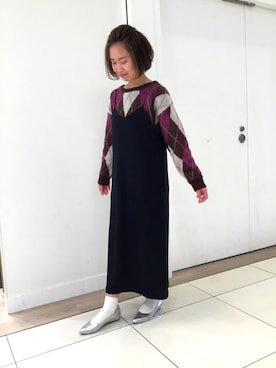 「Samansa Mos2 blue」｜「アイテム（パンプス）」を使った、WAラゾーナ川崎プラザ店さん（レディース・163cm）の春コーディネート