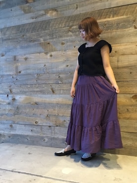 「パープル×黒」｜「アイテム（パンプス）」を使った、WAラゾーナ川崎プラザ店さん（レディース・163cm）の秋コーディネート