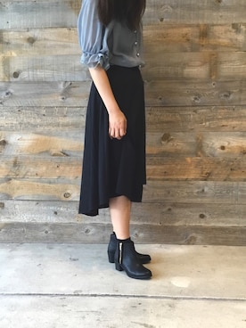 「ブルー×ブラック」｜WAラゾーナ川崎プラザ店さん（レディース・163cm）の秋コーディネート