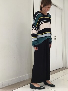 「H&M（エイチ・アンド・エム）のアイテム（ニット/セーター）」を使った、WAラゾーナ川崎プラザ店さん（レディース・163cm）の秋コーディネート