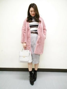 「Heather（ヘザー）のアイテム（その他アウター）」を使った、Heather横浜ジョイナス店　STAFF2さん（レディース・166cm）の冬コーディネート