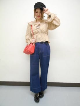 「Heather（ヘザー）のアイテム（帽子）」を使った、Heather横浜ジョイナス店　STAFF2さん（レディース・166cm）の春コーディネート