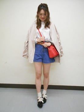 「レースブラウス」｜「アイテム（MA-1）」を使った、Heather横浜ジョイナス店　STAFF2さん（レディース・166cm）の春コーディネート