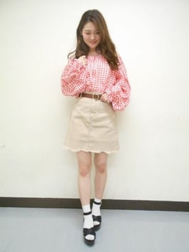 「バルーンブラウス」｜Heather横浜ジョイナス店　STAFF2さん（レディース・166cm）の春コーディネート