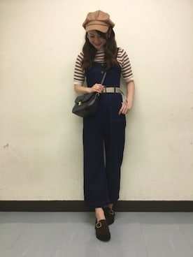 「Heather（ヘザー）のアイテム（サロペット/オーバーオール）」を使った、Heather横浜ジョイナス店　STAFF2さん（レディース・166cm）の夏コーディネート