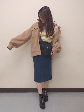 「ワッペン」｜「アイテム（その他アウター）」を使った、Heather横浜ジョイナス店　STAFF2さん（レディース・166cm）の冬コーディネート