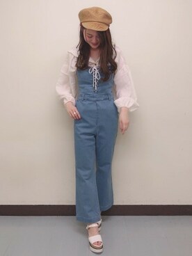 「Heather（ヘザー）のアイテム（サロペット/オーバーオール）」を使った、Heather横浜ジョイナス店　STAFF2さん（レディース・166cm）の春コーディネート
