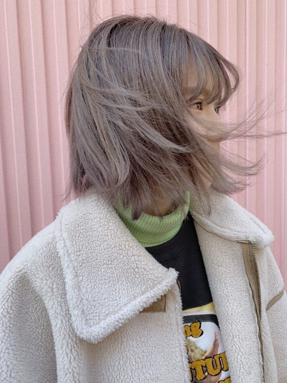 「シンプルコーデ、休日コーデ、スウェット、TODAYFUL、kutir、GU、冬コーデ、冬、ボア、ミントグリーン」｜「GUのアイテム（トップス、グリーン系）」を使った、みーーこさん（レディース・158cm）の春コーディネートの1枚目の写真