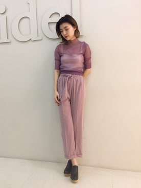 「SNIDEL（スナイデル）のアイテム（パンプス）」を使った、moe yoshidaさん（レディース・168cm）の春コーディネート