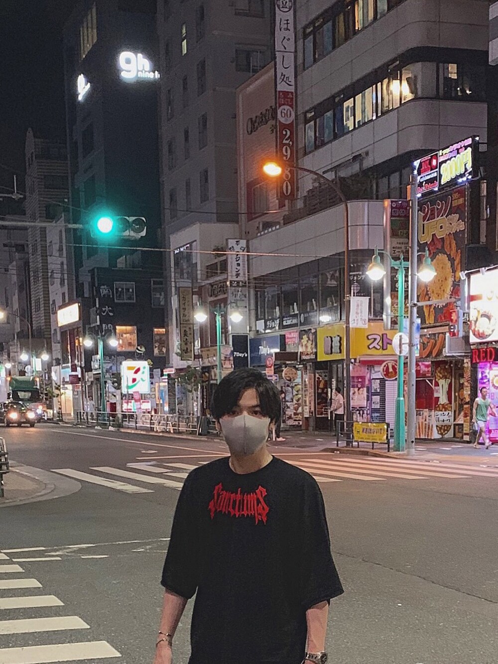 「ootd、韓国、韓国ファッション、新大久保、黒、GUCCI、BALENCIAGA、休日スタイル」｜「L.H.PのPRIMAL CODE（Tシャツ/カットソー、ブラック系）」を使った、Sssさん（メンズ・168cm）の夏コーディネートの1枚目の写真