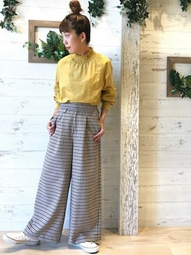 「FRAMeWORK（フレームワーク）のアイテム（パンツ）」を使った、sari_iさん（レディース・167cm）の秋コーディネート