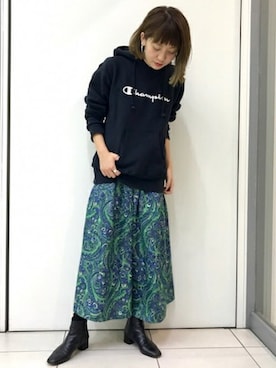 「FRAMeWORK（フレームワーク）のアイテム（スカート）」を使った、sari_iさん（レディース・167cm）の冬コーディネート