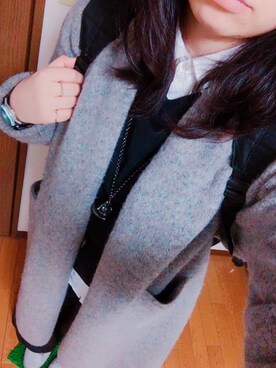 「d'un a dix（アナディス）のアイテム（その他アウター）」を使った、mamu*さん（レディース・163cm）の冬コーディネート