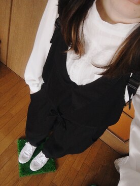 「くつした」｜「アイテム（オールインワン・サロペット）」を使った、mamu*さん（レディース・163cm）の春コーディネート