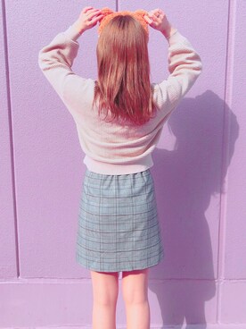 「INGNI（イング）のワッフルショートVネック／カーディガン（カーディガン/ボレロ、ベージュ系）」を使った、まいさん（レディース・163cm）の春コーディネート