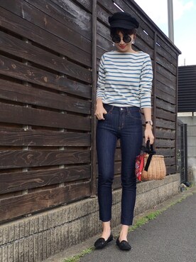 「LEPSIM（レプシィム）のマリンキャスケット　735142（キャスケット）」を使った、miimaさん（レディース・162cm）の春コーディネート