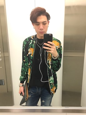 「PULL&BEAR（プルアンドベア）のアイテム（ジャケット/アウター）」を使った、謝杙宸さん（メンズ・176cm）の夏コーディネート