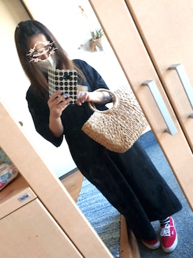 「ボーダーソックス」｜「アイテム（ワンピース/ドレス）」を使った、アイスコーヒー🍀さん（レディース・153cm）の夏コーディネート