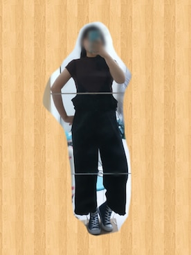 「NET（ネット）のアイテム（サロペット/オーバーオール）」を使った、魚仔さん（レディース・166cm）の夏コーディネート