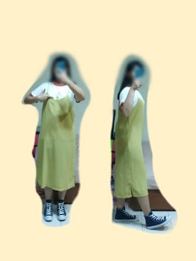 「撞色」｜魚仔さん（レディース・166cm）の夏コーディネート