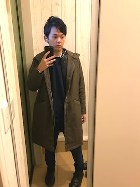 「ブルーコーデ」｜「アイテム（その他アウター）」を使った、testさん（メンズ・172cm）の冬コーディネート