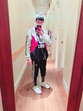 「adidas Originals（アディダスオリジナルス）のアイテム（キャップ）」を使った、Justineさん（メンズ・167cm）の冬コーディネート