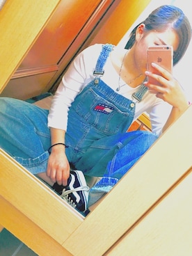 「TOMMY HILFIGER」｜「アイテム（オールインワン・サロペット）」を使った、🔥 U-tan88 🔥さん（レディース・152cm）の夏コーディネート