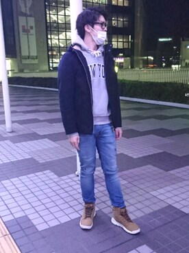 「URBAN RESEARCH（アーバンリサーチ）のアイテム（マウンテンパーカー）」を使った、あっくんさん（メンズ・175cm）の冬コーディネート