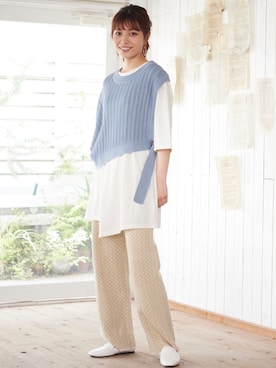 「チュニック」｜「アイテム（アンサンブル）」を使った、MATCH&moreさん（レディース・162cm）の夏コーディネート
