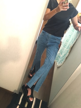「EGOIST（エゴイスト）のアイテム（パンツ）」を使った、573さん（レディース・157cm）の秋コーディネート