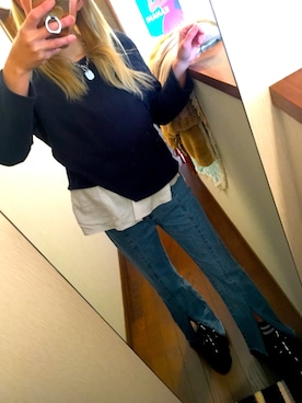 「EGOIST（エゴイスト）のアイテム（パンツ）」を使った、573さん（レディース・157cm）の冬コーディネート