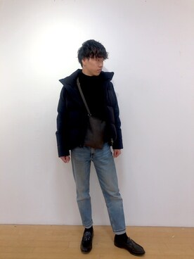 「STUDIOUS（ステュディオス）のアイテム（ダウンジャケット/コート）」を使った、TTさん（メンズ・168cm）の秋コーディネート