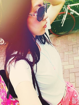 「next eye（ネクストアイ）のアイテム」を使った、萬代唯花さん（レディース・165cm）の夏コーディネート