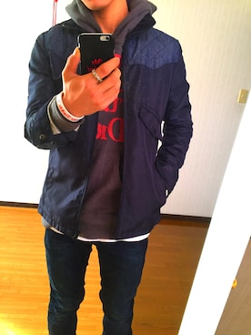 「アイテム（バングル/リストバンド）」を使った、TAKUYA さん（メンズ・165cm・20代）の冬コーディネート
