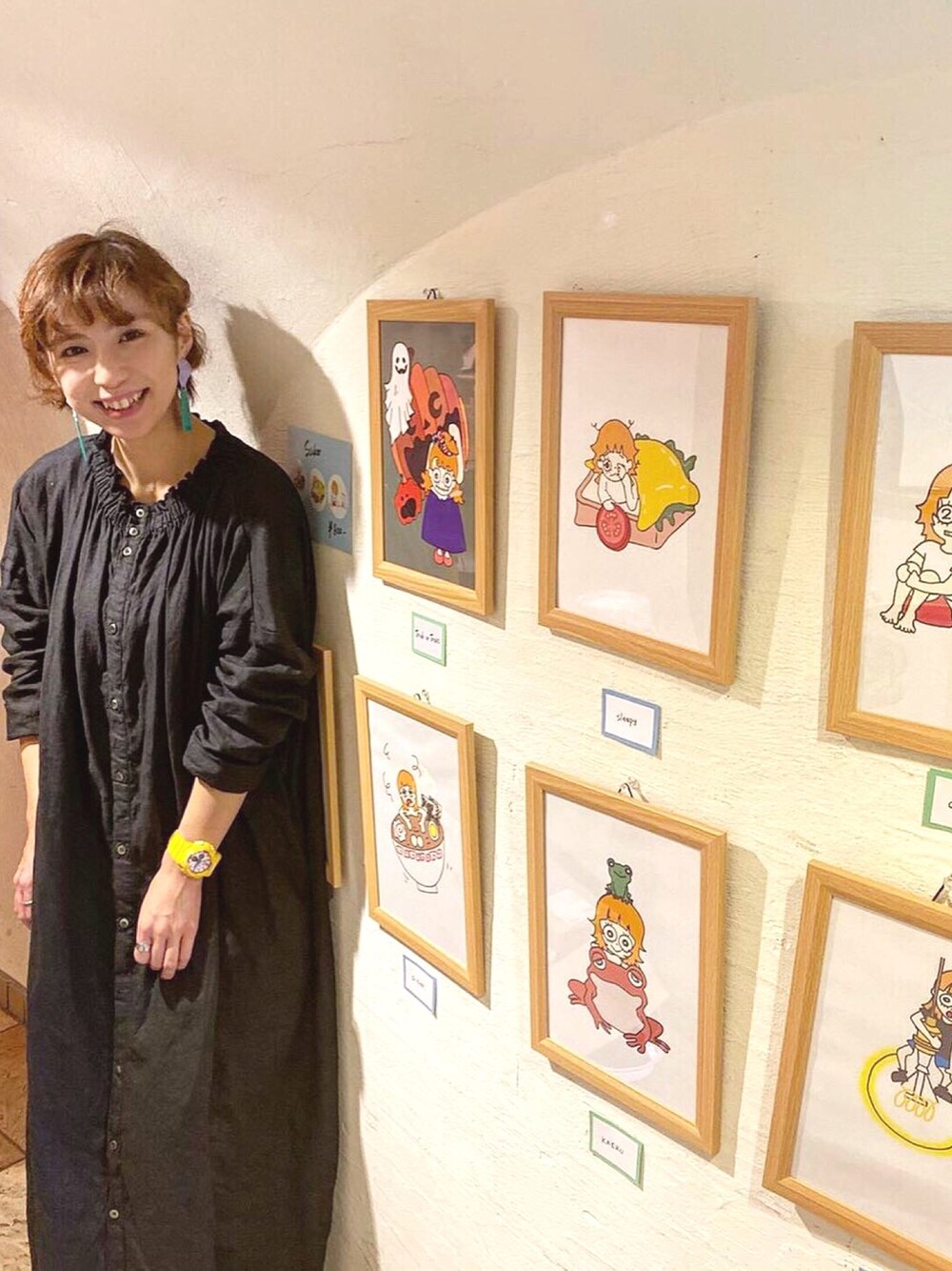「個展、個展の準備」｜「nest Robeのアイテム（ワンピース、ブラック系）」を使った、tictactocさん（レディース・153cm）の秋コーディネートの1枚目の写真